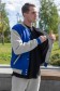 Мужской спортивный костюм: васильковый бомбер и серые брюки   Магазин Толстовок Бомбер и спортивные брюки мужской костюм