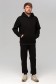  Мужской зимний спортивный костюм черный  320гр/м2  4XL-58-Unisex-(Мужской)    Мужской зимний спортивный костюм черный утепленный: худи и брюки 