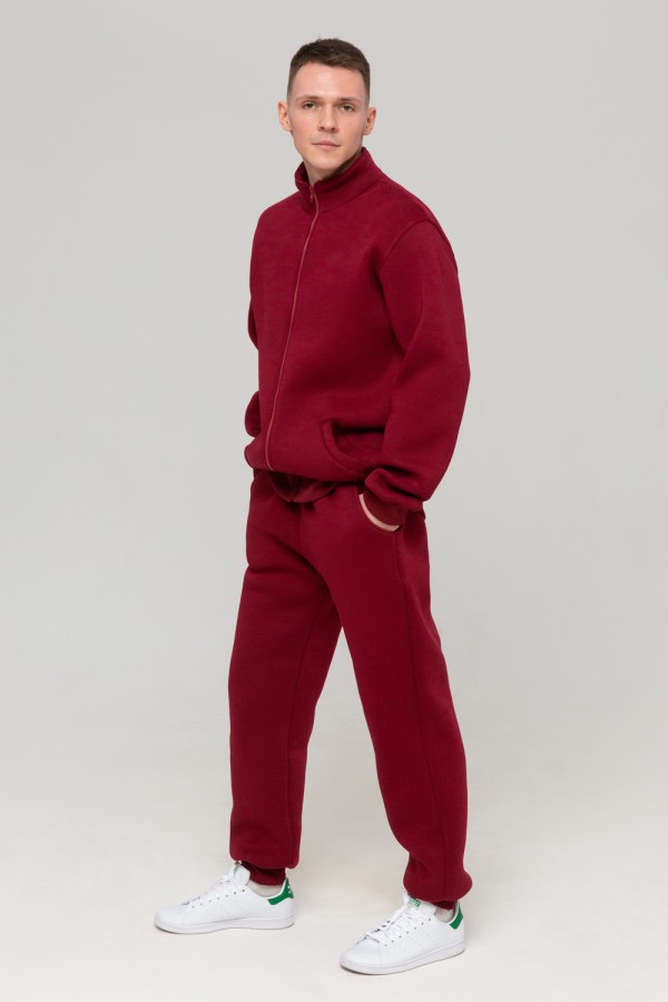 Мужской зимний спортивный костюм бордовый : Олимпийка + штаны    Магазин Толстовок Спортивный костюм Премиум: Олимпийка и брюки