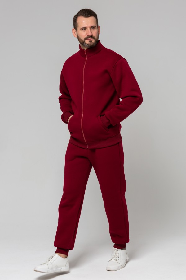 Мужской зимний спортивный костюм бордовый : Олимпийка + штаны    Магазин Толстовок Спортивный костюм Премиум: Олимпийка и брюки