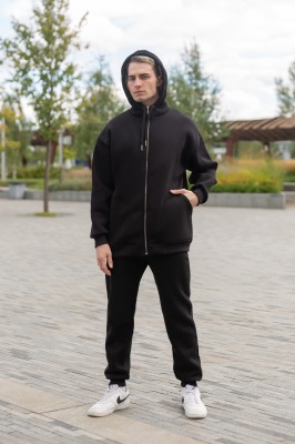 Худи оверсайз на молнии брюки - спортивный костюм, закажите оптом онлайн. Пошив партии на фабрики в Москве