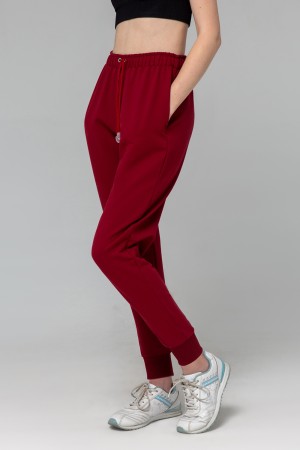 Джоггеры бордовые летние женские