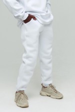  Sweatpants white man 320 XS-44-Unisex-(Мужской)    Белые мужские спортивные брюки с начесом утепленные зимние 