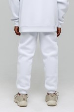 спортивные брюки белого цвета из футера трикотажные