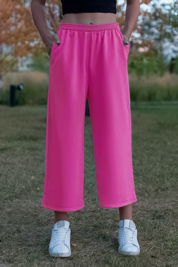  Culottes fuchsia 320 XS-38-40-Woman-(Женский)    Теплые брюки кюлоты женские фуксия демисезон 