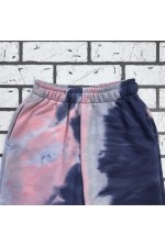 высокие кюлоты плотные женские брюки кюлоты в расцветке тай дай tie die разноцветные яркие
