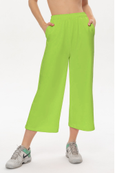 Брюки кюлоты салатовые женские летние