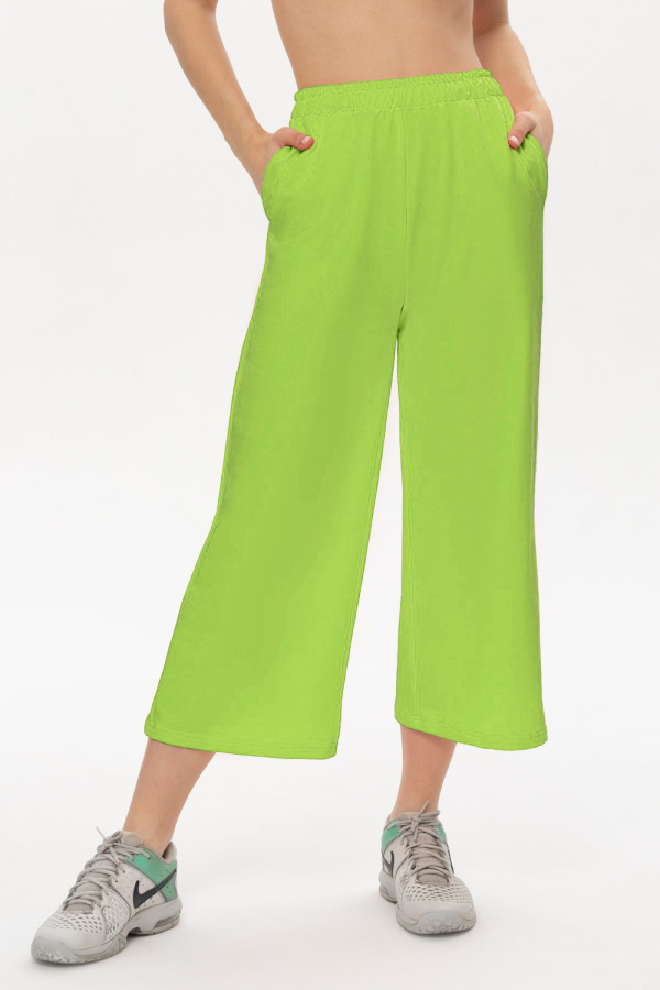 Брюки кюлоты салатовые женские летние Culottes lime woman summer 2XL-48-50-Woman-(Женский) Брюки кюлоты салатовые женские летние