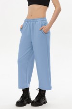  Culottes sky blue summer L-44-46-Woman-(Женский)    Брюки кюлоты небесно голубые женские летние 