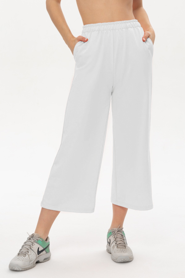 Брюки кюлоты белые женские летние Culottes white woman summer 2XL-48-50-Woman-(Женский) Брюки кюлоты белые женские летние