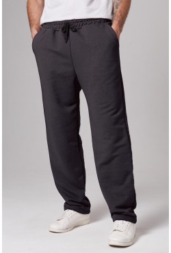 Мужские плотные спортивные брюки демисезонные basic графитовый серый