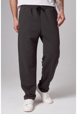 Мужские плотные спортивные брюки демисезонные basic графитовый серый