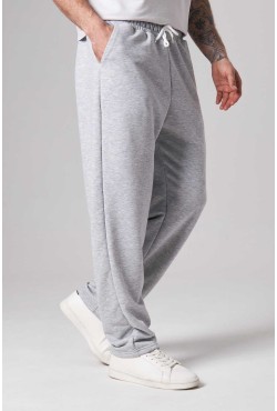 Мужские плотные спортивные брюки демисезонные basic цвет серый меланж