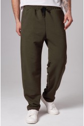 Мужские плотные спортивные брюки демисезонные basic цвет хаки
