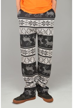 Мужские плотные спортивные брюки демисезонные/зимние basic с принтом Олени