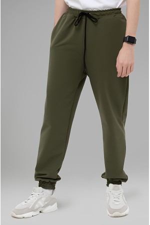 Мужские спортивные брюки хаки демисезонные без начеса