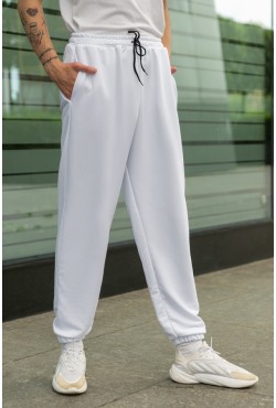 Мужские спортивные брюки белые демисезонные 320 гр/м