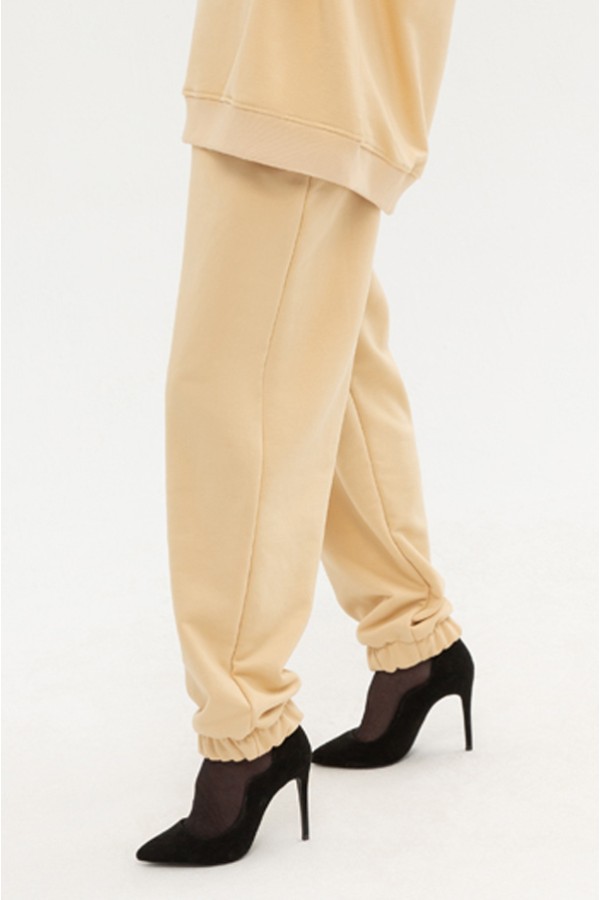  Woman beige pants demi season 5XL-54-56-Woman-(Женский)    Женские спортивные брюки демисезонные бежевые 