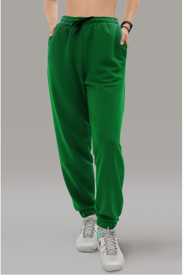  Woman green pants demiseason XS-38-40-Woman-(Женский)    Женские спортивные брюки демисезонные зеленые 