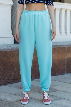 Женские спортивные брюки демисезонные мятные (Тиффани)