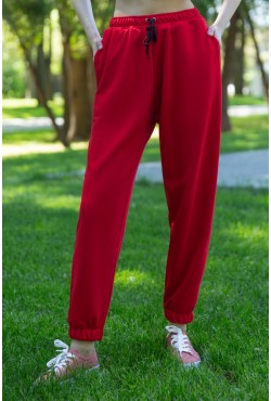 Женские спортивные брюки демисезонные красные