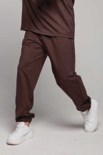  Brown man sport pants summer joggers XS-44-Unisex-(Мужской)    Коричневые мужские спортивные брюки трикотажные на лето 