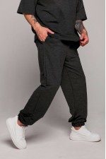  Man sports pants summer dark grey anthracite S-46-Unisex-(Мужской)    Мужские спортивные брюки летние тёмно-серые меланж оттенок антрацит 