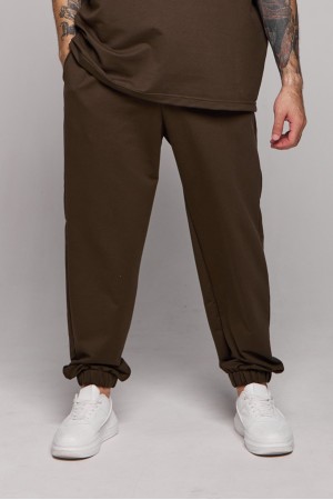 Мужские спортивные брюки хаки трикотажные на лето