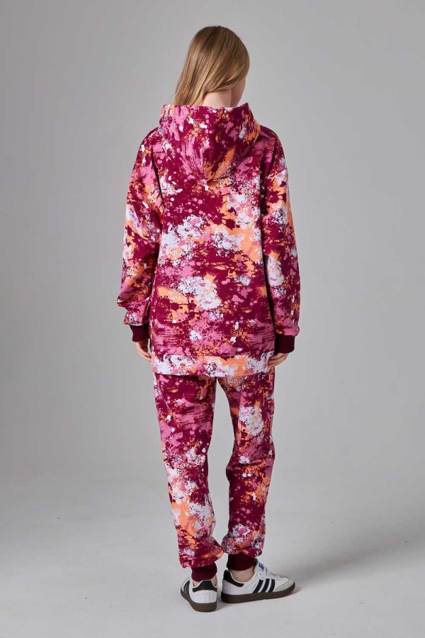 Костюм на лето яркий с принтом акварель оверсайз худи с капюшоном и джоггеры   Магазин Толстовок Спортивные костюмы