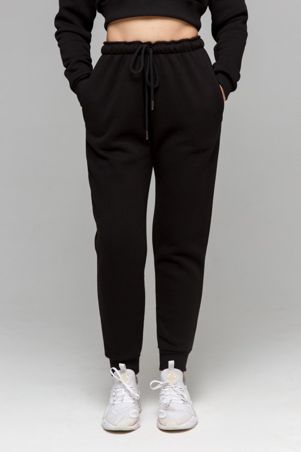 Джоггеры женские черные утепленные спортивные брюки с начесом   Магазин Толстовок Joggers Winter | Джоггеры утепленные с начесом