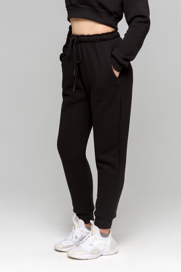 Джоггеры женские черные утепленные спортивные брюки с начесом   Магазин Толстовок Joggers Winter | Джоггеры утепленные с начесом