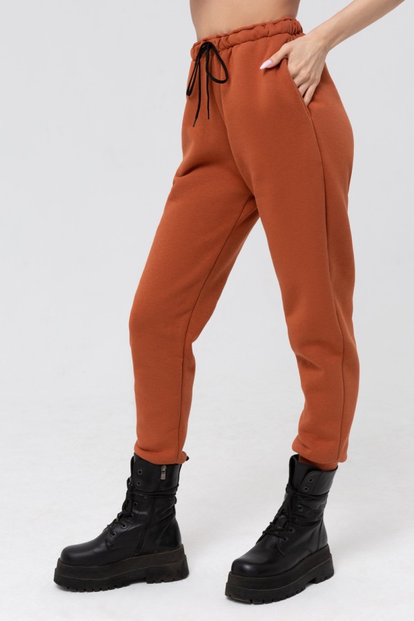 Джоггеры женские цвет кэмел (терракотовый) утепленные спортивные брюки с начесом   Магазин Толстовок Joggers Winter | Джоггеры утепленные с начесом