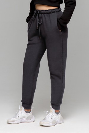 Джоггеры женские графитовые утепленные спортивные с начесом