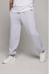 Серые мужские спортивные брюки с начесом утепленные зимние 330гр