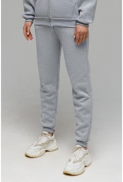 Серые женские спортивные брюки с начесом 320гр без шнуровки