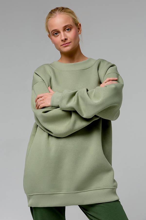  Pistachio winter sweatshirt OVERSIZE XXXL-56-Unisex-(Женский)    Фисташковый свитшот оверсайз женский с начесом 