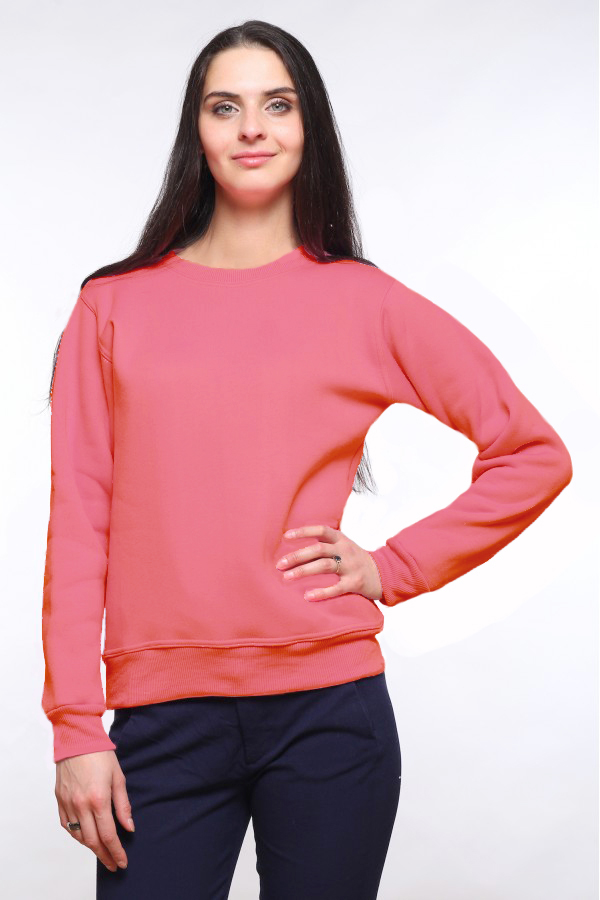  Coral sweatshirt woman winter XL-46-48-Woman-(Женский)    Женский коралловый свитшот с начесом утепленный 