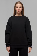 Женский черный свитшот с начесом утепленный   Магазин Толстовок Зимние свитшоты с начесом 320 гр/м однотонные ЖЕНСКИЕ