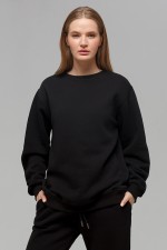 Женский черный свитшот с начесом утепленный   Магазин Толстовок Зимние свитшоты с начесом 320 гр/м однотонные ЖЕНСКИЕ