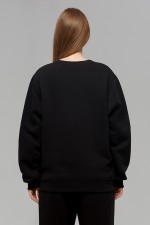 Женский черный свитшот с начесом утепленный   Магазин Толстовок Зимние свитшоты с начесом 320 гр/м однотонные ЖЕНСКИЕ