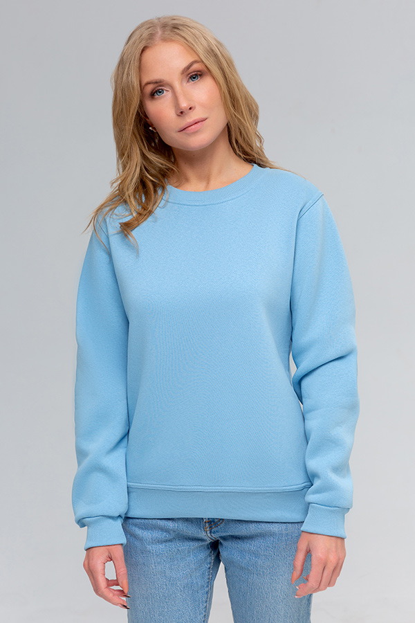  Sky Blue Sweatshirt Woman 3XL-50-52-Woman-(Женский)    Женский голубой свитшот с начесом утепленный 