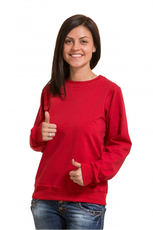 Тонкий женский красный свитшот летний 240гр/м2   Магазин Толстовок Свитшот летний женский классический (базовый)