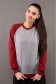 Gray-Bordo Sweatshirt-Reglan L-44-46-Woman-(Женский)    Женский свитшот реглан серый с бордовым рукавом утепленный 