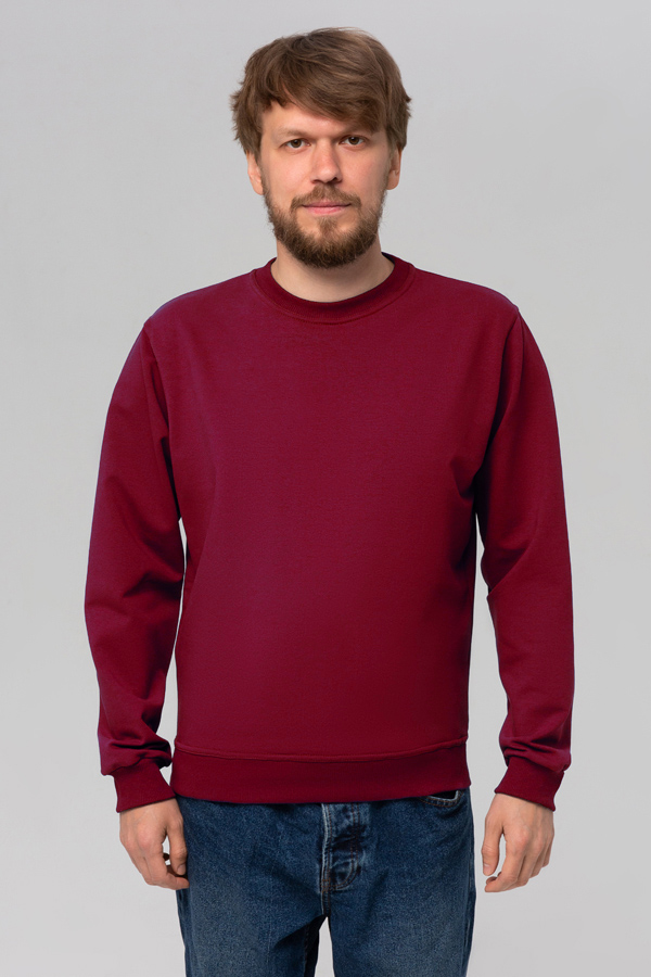 Мужской бордовый свитшот летний 230гр/м2   Магазин Толстовок Свитшот летний мужской классический (базовый)