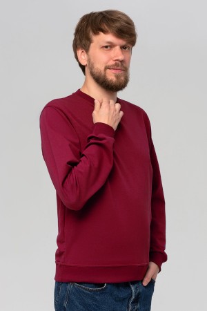 Мужской бордовый свитшот летний 230гр/м2