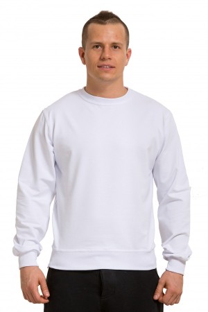 Мужской белый свитшот летний 250гр/м2
