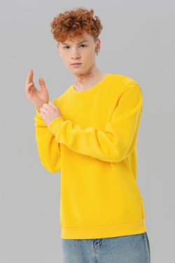 Мужской желтый свитшот премиум с начесом утепленный 340гр