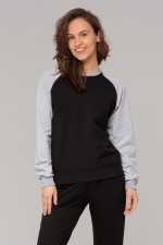  Summer Longsleave Black-Gray Woman XS-38-40-Woman-(Женский)    Женский лонгслив летний серый с черным рукавом-реглан 