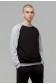  MAN Sweatshirt reglan gray-black thin fabric 220gr/m 6XL-62-Unisex-(Мужской)    Мужской лонгслив черный с серым рукавом-реглан летний 