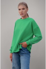  Sweatshirt Ampir green aquamarine color S-40-42-Woman-(Женский)    Свитшот оверсайз диагональ зеленый аквамарин Ampir 